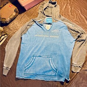 Nascar Daytona international Speedway Blue and Gray Women's Hoodie